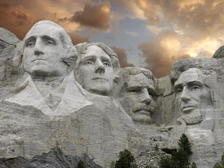 Sunset over Mount Rushmore, U.S.A.