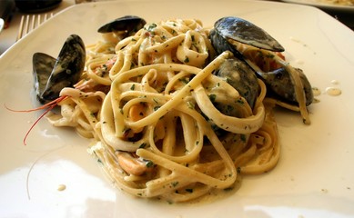 Pasta with sea fruits