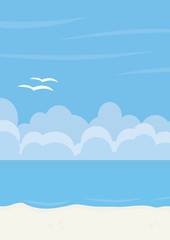 Empty summer beach illustration