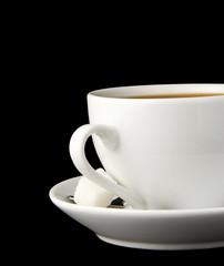 cup of coffee isolated on black