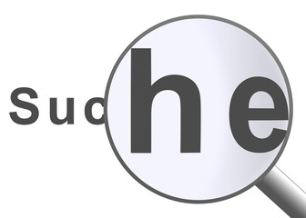 Suche durch eine Lupe