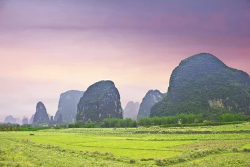 Foto op Plexiglas Typisch landschap in Yangshuo Guilin, China © TravelWorld