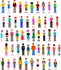 collection of different vector people