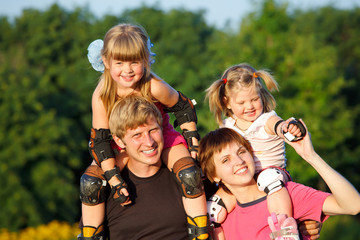Happy parents with kids