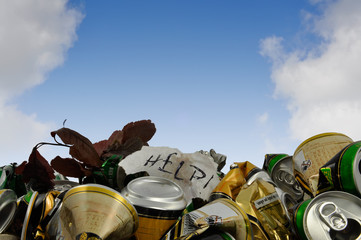 garbage, planeta, cans, plants withered © kozini