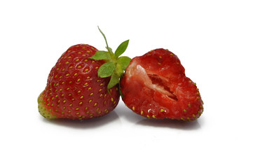 fresh strawberries isolated