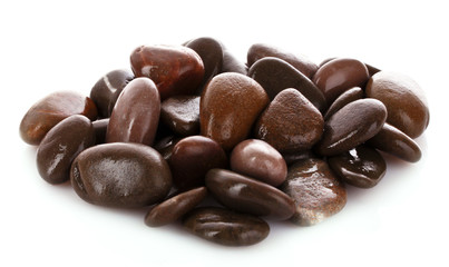 Pebble stones isolated on white