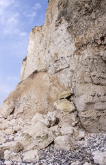 Chalk cliff along the beach