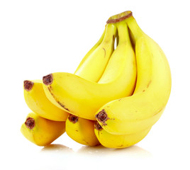 Bunch of bananas isolated on white