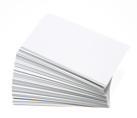 Stack of blank white business cards