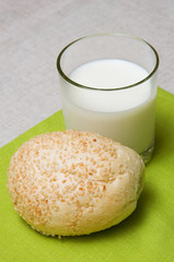milk and bread roll