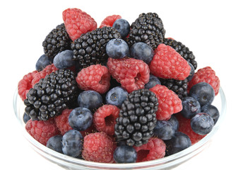 Raspberries, blueberries and blackberries