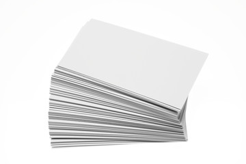 Stack of blank white business cards