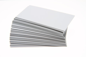 Stack of blank white business cards