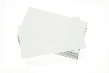 Stack of blank white business cards