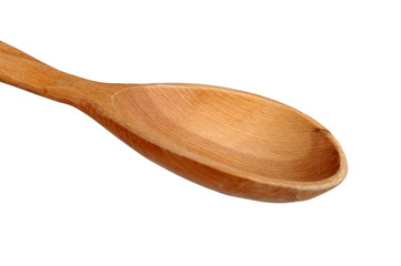 Wooden spoon, isolated on white background