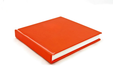 Isolated Inclined red note book