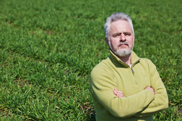 Grandfather in the field