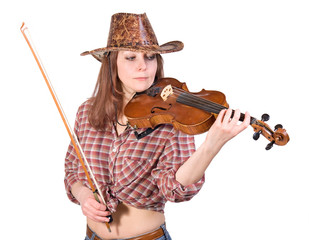 Country girl plays the viola