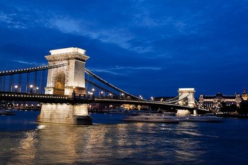 Obraz premium Hungary, Budapest, Chain Bridge.