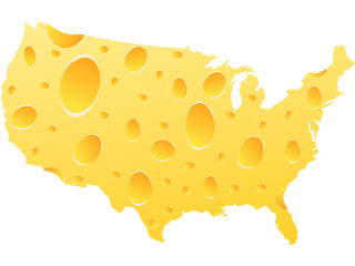 american map made of cheese