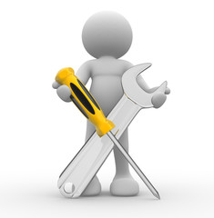 Obraz premium Screwdriver and wrench tools