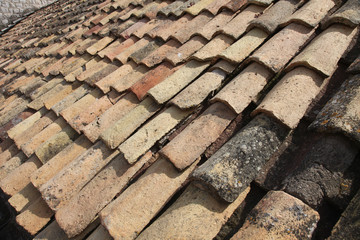 Roof in Dubrovnik, Croatia seen from the old town wall.