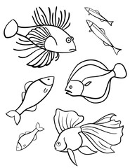 Fishes a set of vector symbols.