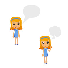set of funny cartoon housewife