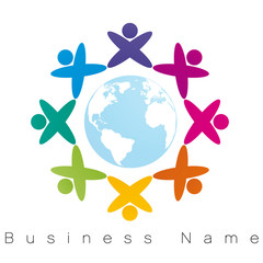 logo terre et cercle humain