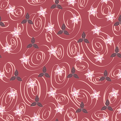Violet seamless floral wallpaper pattern