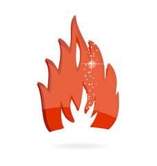 glass and clear red fire symbol