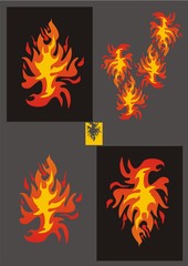 Fiery eagle. Variations on a theme of an eagle