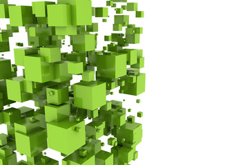 Green cubes business or technology background