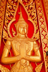 Fototapeta na wymiar Carved temple doors.