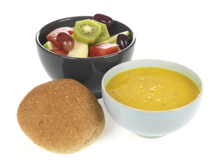 Soup with Fruit Salad