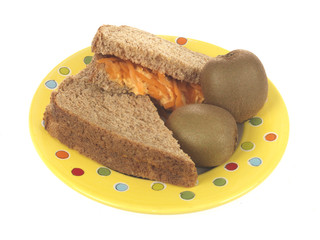 Carrot and Red Pepper Homous Sandwich