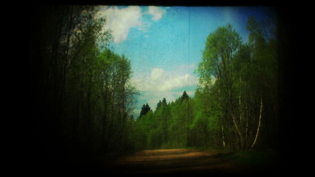 Country road, vintage timelapse