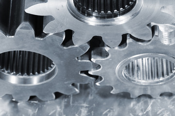 steel gears and cogwheels