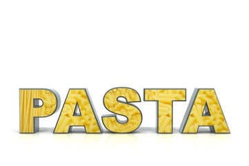 Schriftzug PASTA bebildert