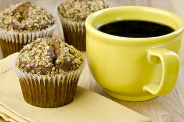 oat bran muffin and coffee