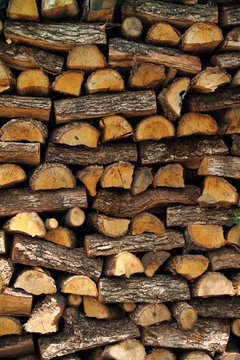 Close Up Of Stacks Of Chopped Logs