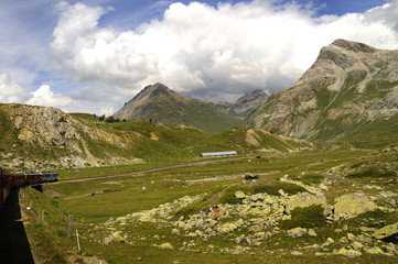 Bernina Express from Lake Como to St Moritz Switzerland