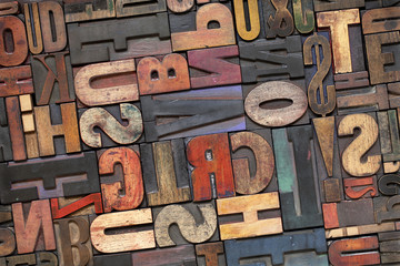letterpress wood type with ink patina