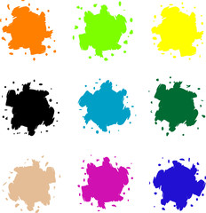 Fototapeta na wymiar Vector set of colored blots on the white background