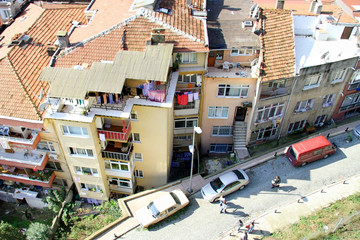 Aerial view of housing at suburb in Istanbul