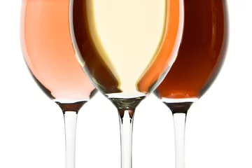  white rose and red wine glass set © kubais