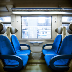blue train seat