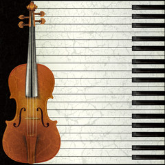 abstract music background with violin and piano - 32658303
