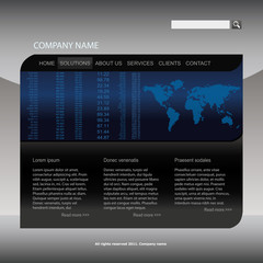 Vector web site design template with finance data